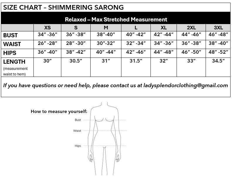 Shimmering Sarong in Black with Gold Sequin